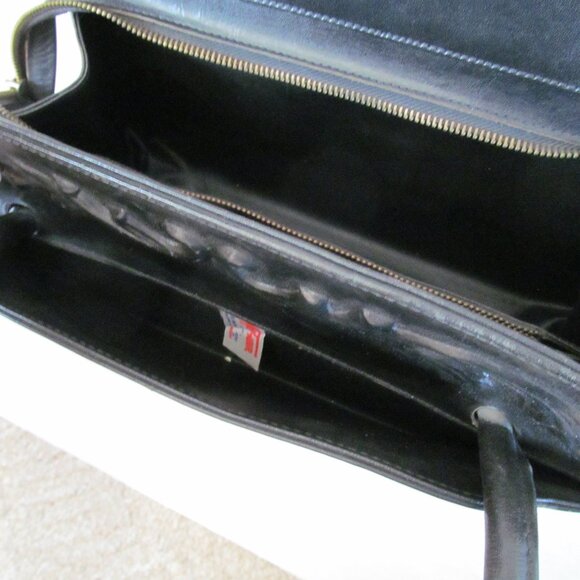 Vintage black tooled leather handbag Mont-Abur Made in Mexico - Picture 3 of 8